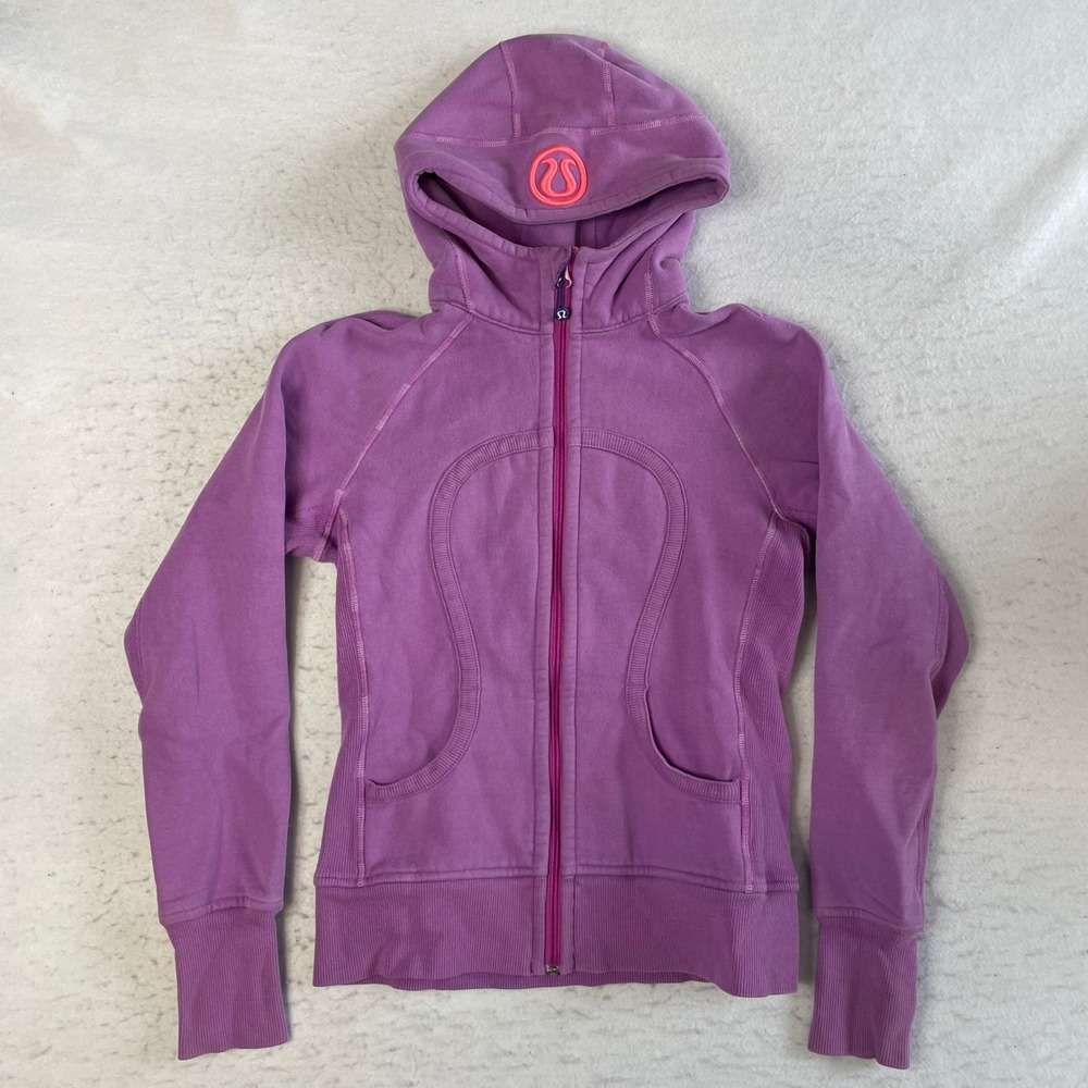 Lululemon Scuba Hoodie Size 6 Purple Full Zip Cotton Fleece Athletic Jacket